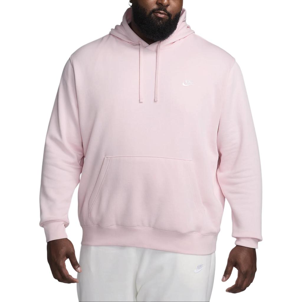 Nike Sportovní oblečení Club Solid Měkká Pohodlná Mikina přes hlavu Unisex Mikiny Světle růžová BV2654-663