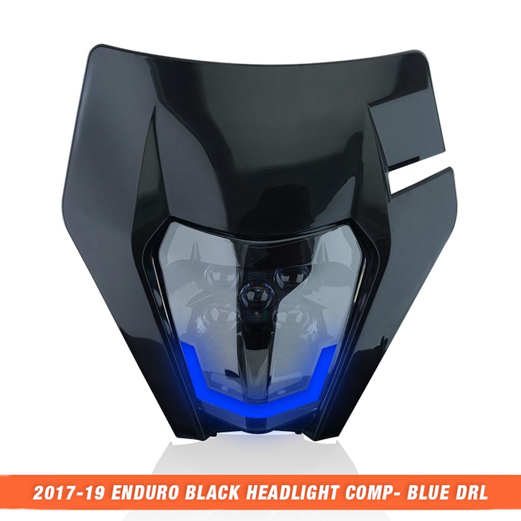 Powerzone For KTM EXC XCW SX MX Motorcycle Dirt Bike Headlights LED Universal Supermoto Enduro Head Light Headlamp