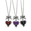 Gothic Punk Thorns Heart & Cross Bow Necklace - Retro Clavicle Chain, Ins Style
