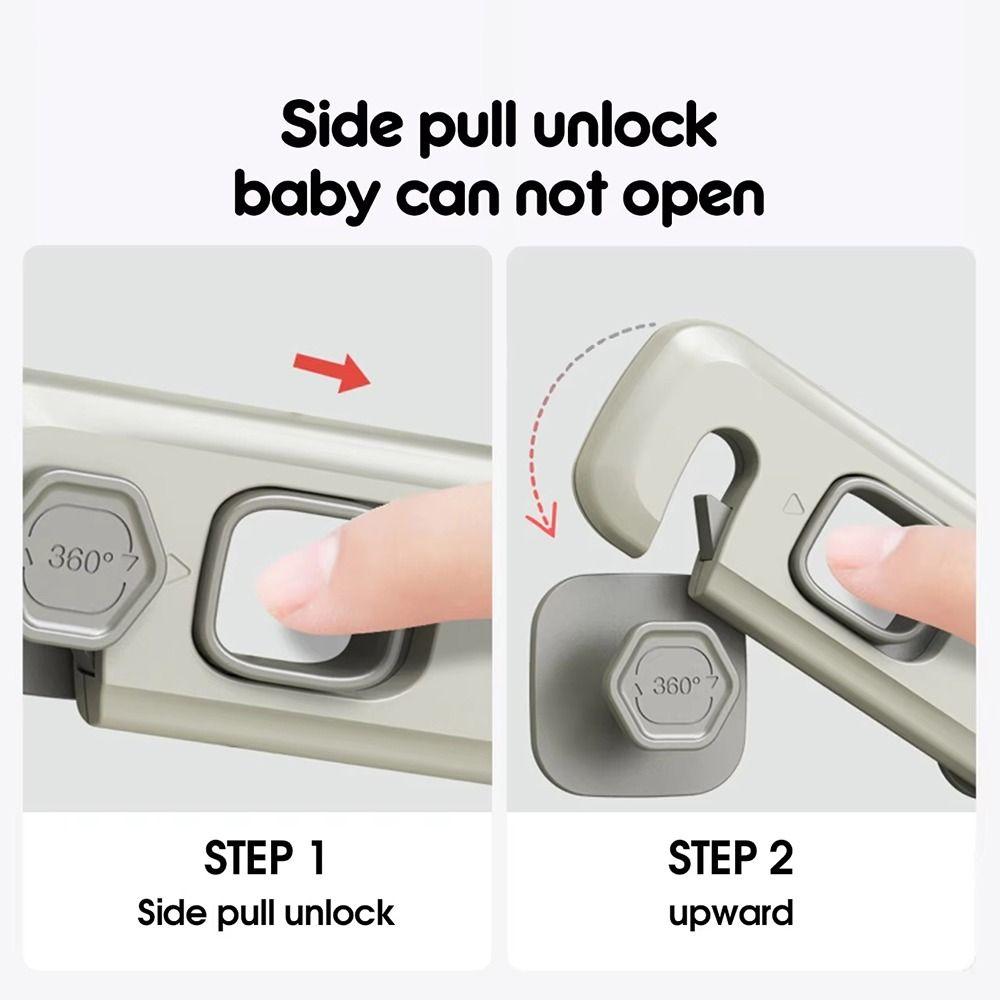 2Pcs Anti-Pinch Design Cabinet Lock No Tools Installation Drawer Door Locks Baby Proofing