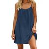 Women's Backless Cami Dress Solid Sleeveless Mini Dress Above Knee A-Line Skirt Soft Breathable Fabric Summer Beach Casual Travel Dress
