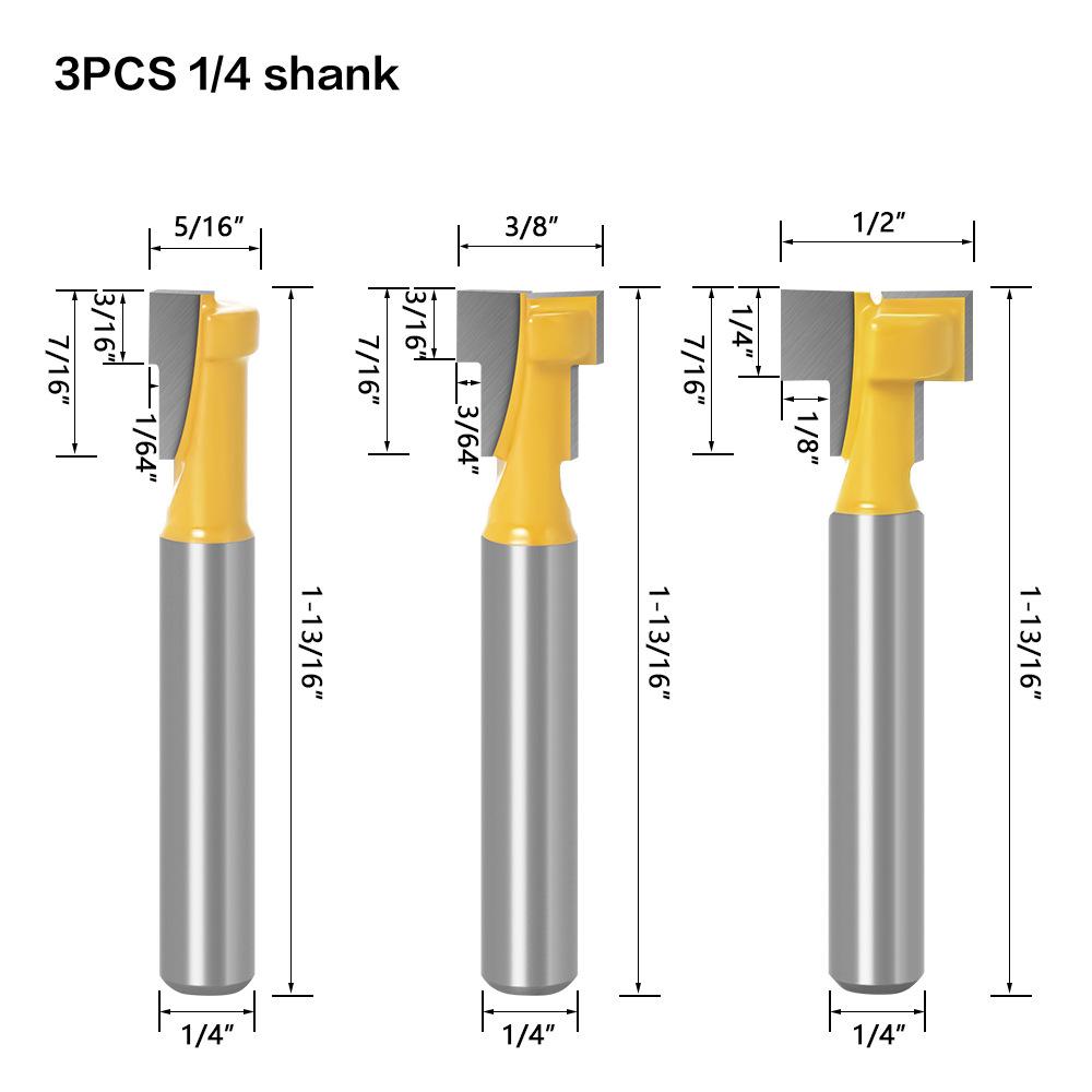 1/4 Handle Slotted Woodworking Milling Cutter, Keyhole Cutter, Keyhole Cutter, Photo Frame Hanging Hole Cutter, Photo Frame Cutter, Carving Cutter