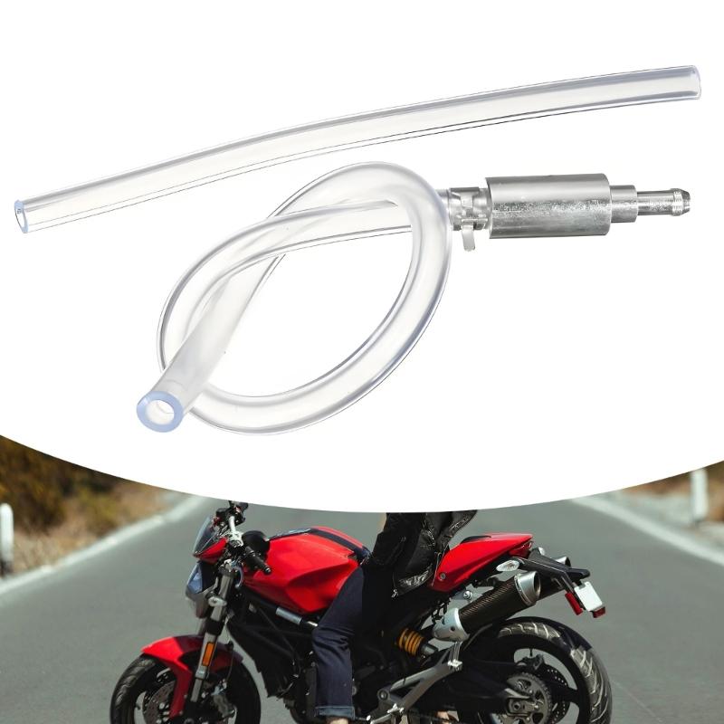 Motorcycle Maintenance Hose Kit with Clear Flexible Tube and Metal End Piece for Fluid Line Work and Garage Use
