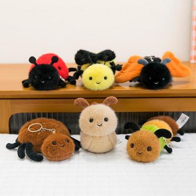 Creative Simulation Insect Pendant PP Cotton Cartoon Keychain Pendant Spider Bee Bag Decor Gift