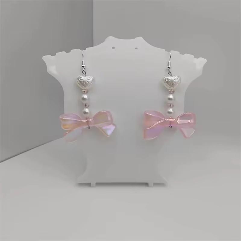 Playful Butterfly Bowknot Dangle Earrings Sturdy Alloy Strawberry Designs Accessory for Trendy Girls and Students