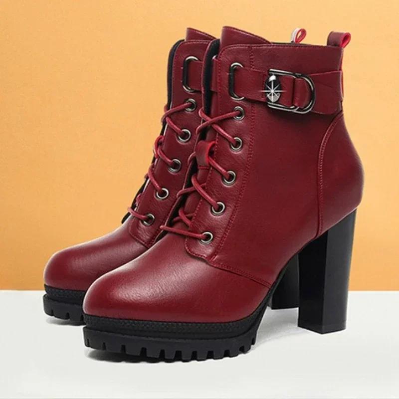 

Высококачественные женские сапоги до колена из мягкой кожи, зимние сапоги до колена, удобные, теплые, меховые, женские длинные сапоги, черные, коричневые 40 вино красного