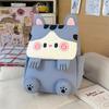 Cartoon Cat Pattern Color Contrast Large Capacity Multi-Function Backpack