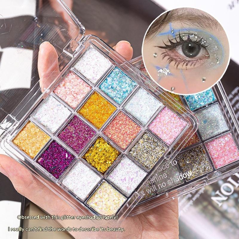 Children's Day Large Sequins Four-color Children's Eyeshadow Party Dance Stage Makeup Fine Sequins 4-color Eyeshadow Disc