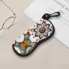 2D-Bohemian Floral Pattern Zipper Sunglasses Case, Vintage Mandala Print Eyeglasses Protector, Portable Protective Eyewear Holder for Women Travel