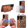 Samsung S26 Ultra Floral Magnetic Leather Case with Card Slot - Fits S23, S24 FE, S25
