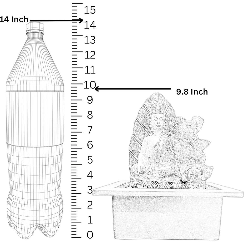 Mini Meditating Buddha Water Fountain for Table Decor, Gift Items, Indoor Home Décor