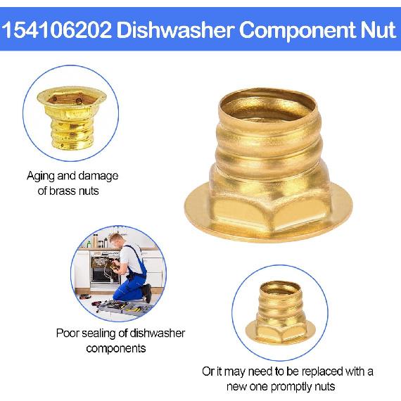 154106202 Dishwashers Heating Element Nut For Frigidaire Electrolux Dishwashers Heating Element 154106201 4162518 08014807 0806834-2pcs