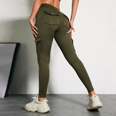 Multi-pocket Pants, Yoga Pants, Leggings, Women's Overalls, Stitching, Tight-fitting Sports, Running, Fitness, Yoga Pants