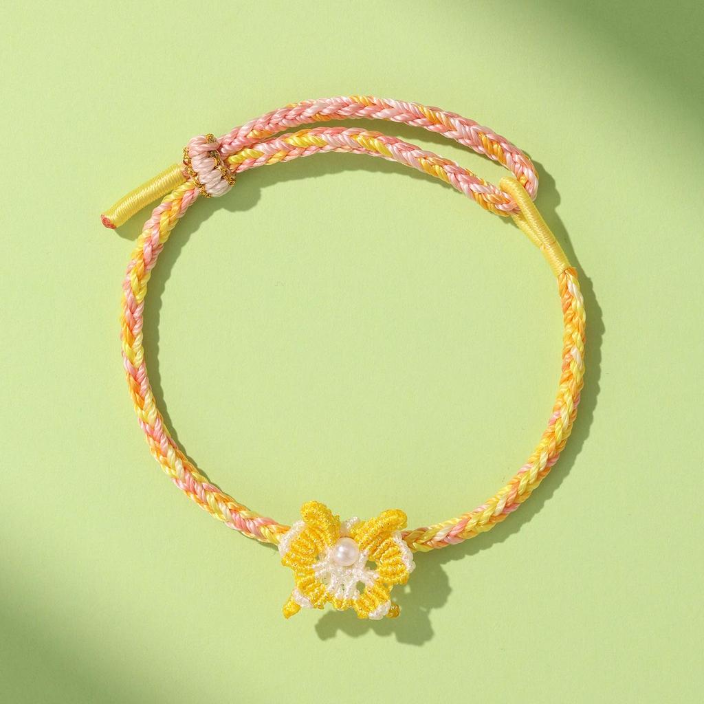 Handwoven Butterfly & Five-Color Rope Bracelet for Dragon Boat Festival - Perfect Gift for Children, Adults, and Couples
