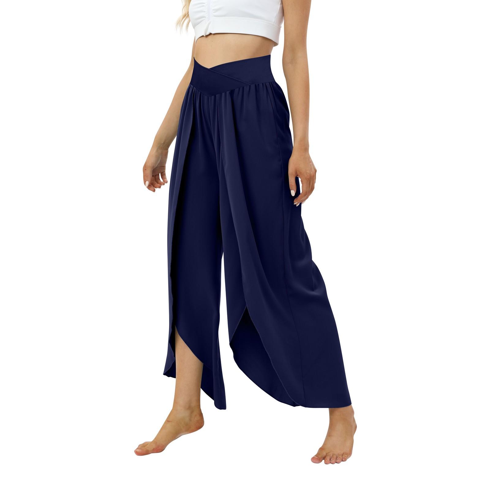 

Женские однотонные повседневные брюки с эластичной резинкой на талии, облегающие спортивные женские брюки S тёмно-синий