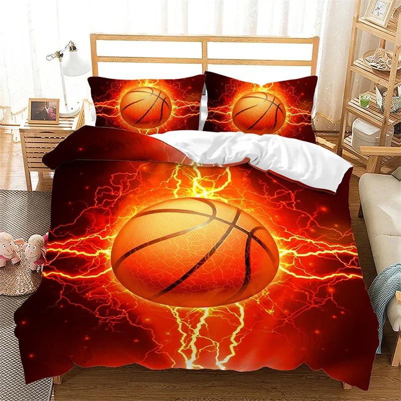 Basketball Bettwäsche-Set Twin Queen Ball Sport Gaming Bettwäsche Set Basketball Gamer Deckenbezug für Teenager Erwachsene Schlafzimmer Wohnheim