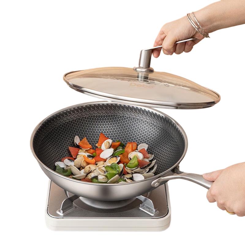 Debo 304 Stainless Steel Honeycomb Wok