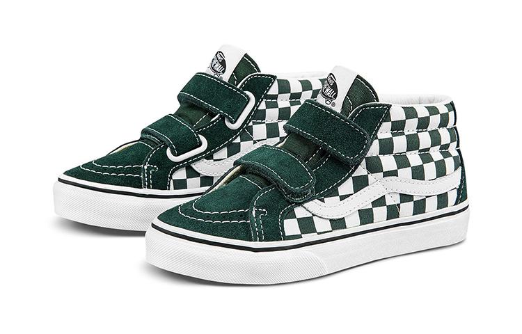 Vans SK8 Reissue Mid top Kids' Skateboarding Shoes Green White Children Aged 3 7 Years Old VN00018T8CA