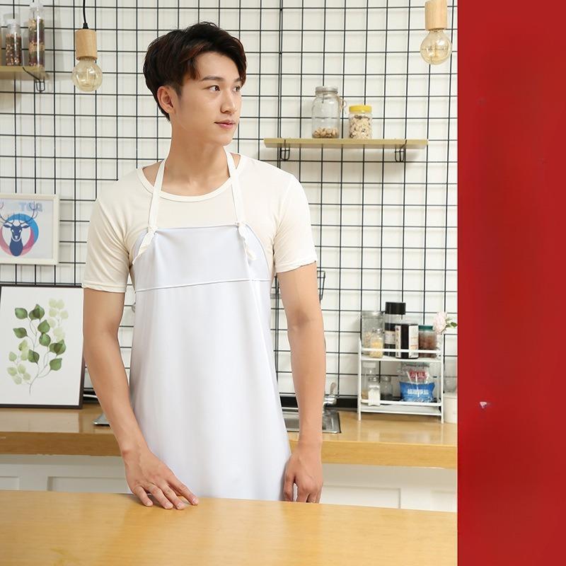 Industrial Kitchen Apron Waterproof PVC Acid Alkali Resistant Oil Proof Waist Apron for Seafood Restaurant белый