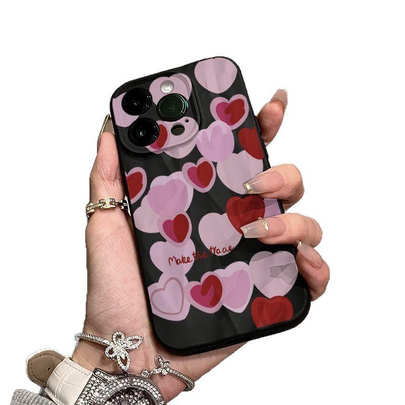 Japan and South Korea full screen love iPhone17promax mobile phone case, suitable for Apple 16promax fold 15 matte