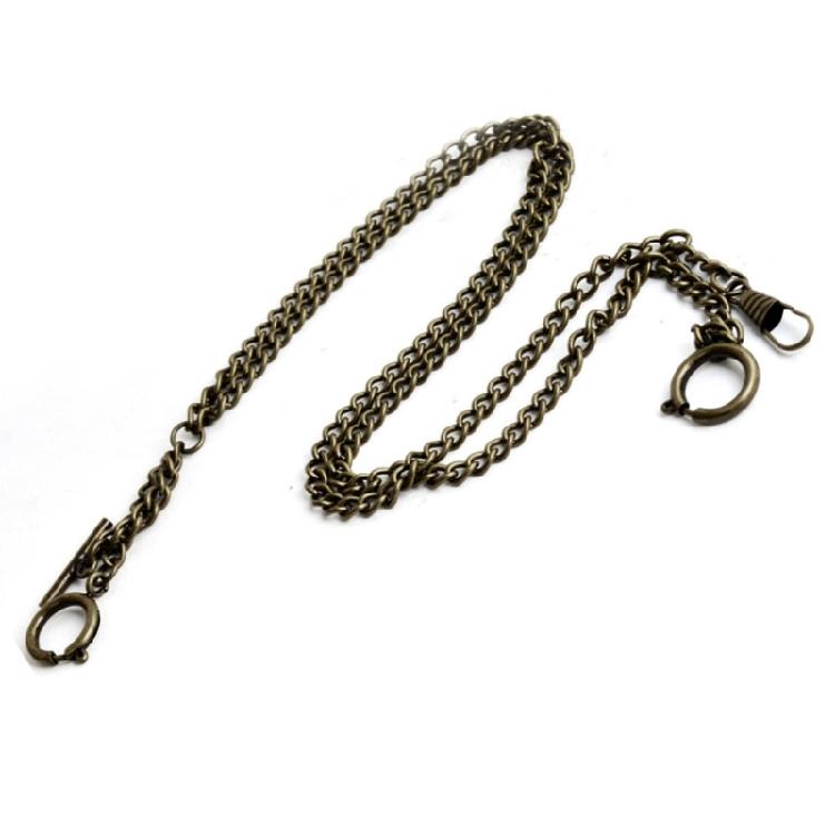 Pocket Watch Chain Double Albert Chain Classic T-Bar Watch Chain Link for Men