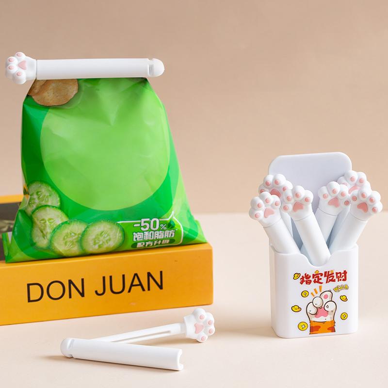 Portable Kitchen Storage Food Snack Seal Sealing Bag Clips Sealer Clamp Plastic Tool Kitchen Accessories Cat Paw Food Bag Clips