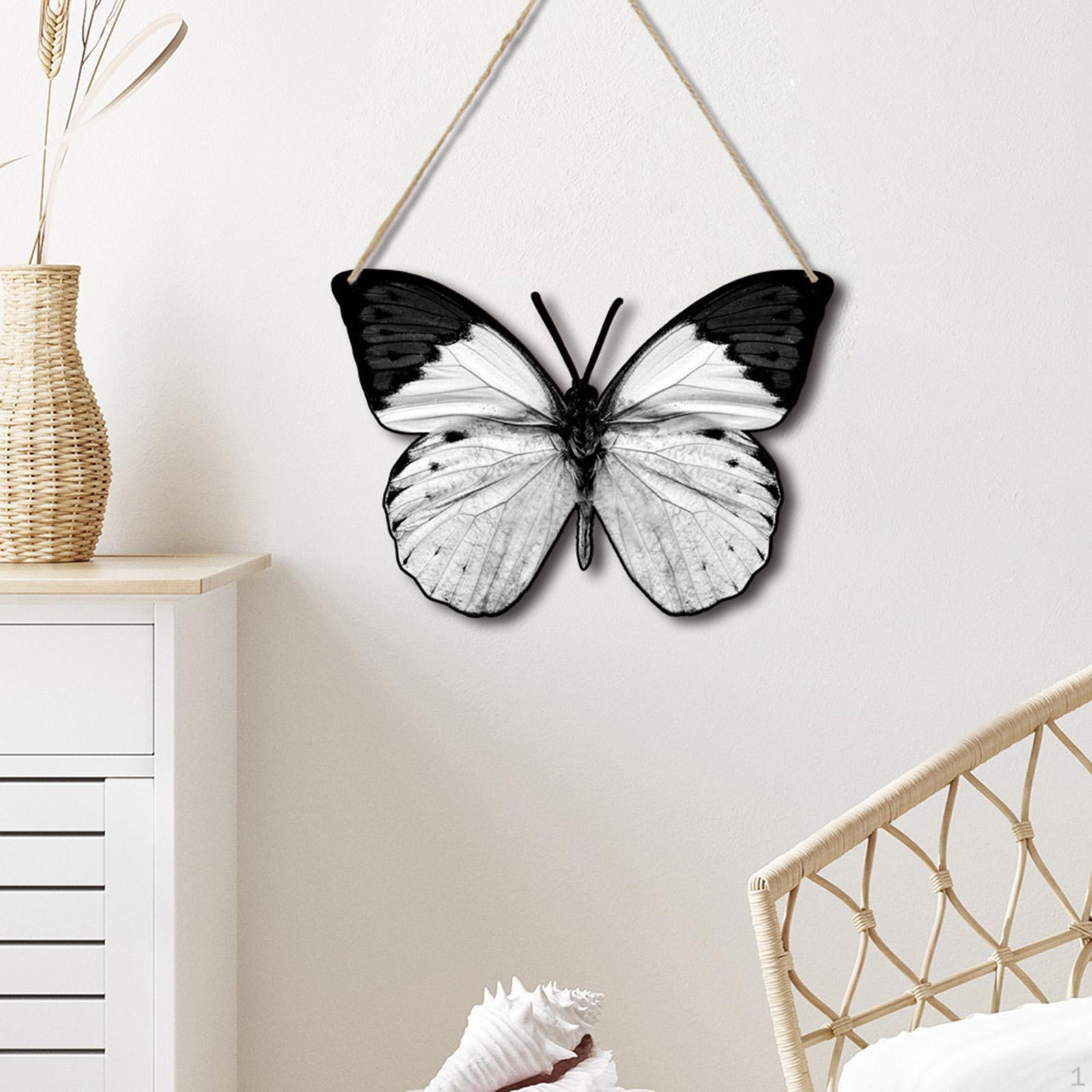 

Butterfly Wall Decors Hanging Sculptures Park Living Room Yard Bathroom Sculpture with Ropes