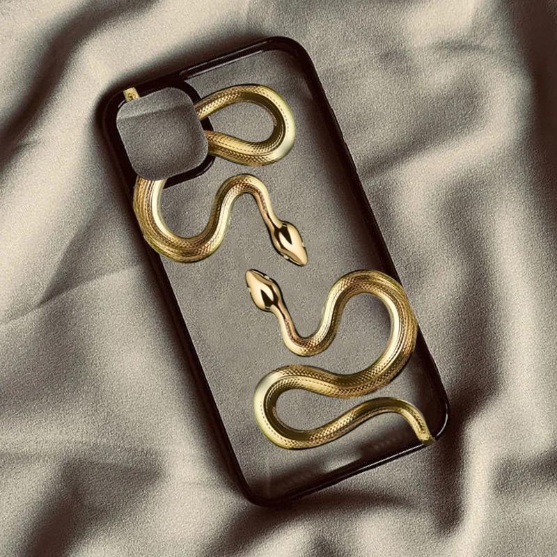 Luxury Black Gold Snake Phone Case For Redmi 14C 13C 12C 4G Poco X6 X5 Pro Case For Xiaomi Redmi Note 12 11 13 Pro Plus 5G Cover Redmi 14C