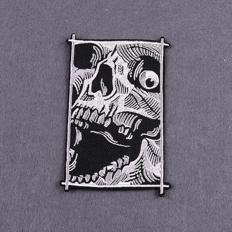 Skull Tarot Cards Fusible Embroidery Patches For Clothes Death Rock Iron On Patches For Clothing Thermoadhesive Patch On Hat/Bag