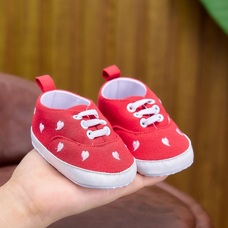 Embroidered Soft Sole Canvas Shoes for Baby Girls, Ages 0-1, Spring & Autumn Collection