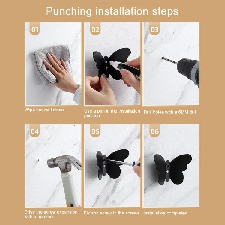Space Efficient Butterfly Hooks Stylish Stainless Steel Butterfly Shape Hooks Hangers For Bathroom Decors