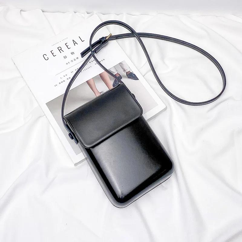 Umhängetaschen für Damen mit Klappe, Mini-Schultertaschen aus PU-Leder und Handtaschen für Mädchen, Damentelefon, einfache, solide Designertasche