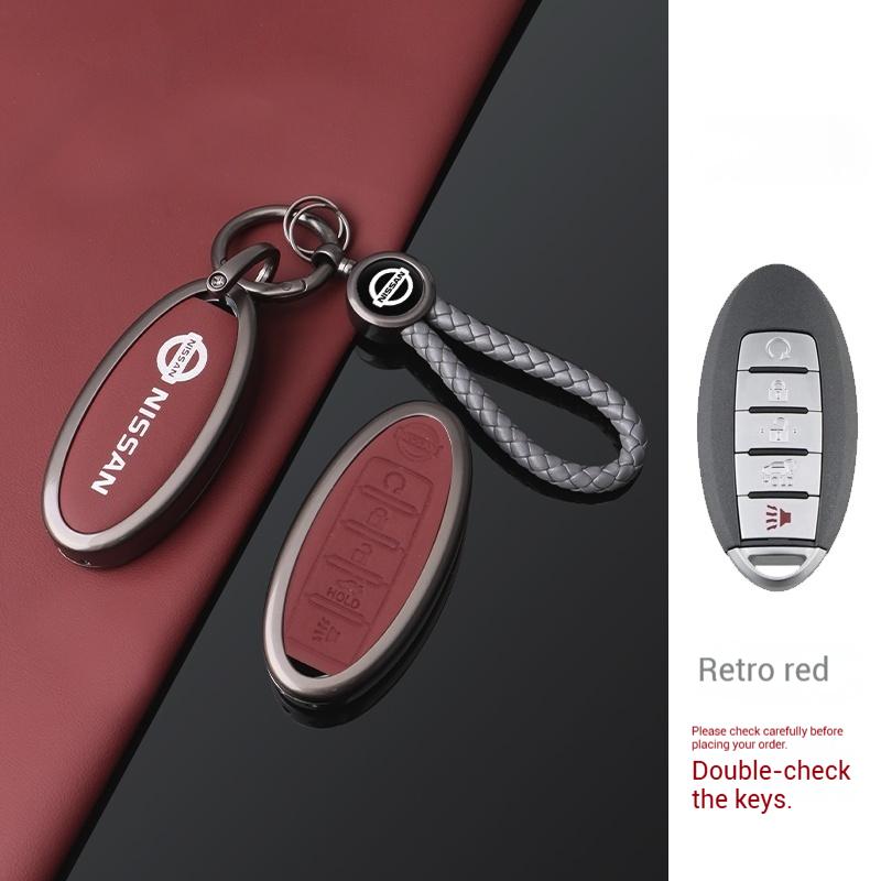 

2/3/4/5Buttons Zinc Alloy Leather Car Remote Key Cover Case For Nissan X-Trail Qashqai Sentra Serena Tiida Teana Juke Leaf Micra