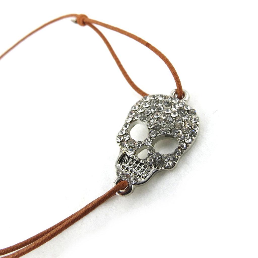 Les Trésors De Lily [N0781] - Bracelet créateur 'Tête de Mort' camel