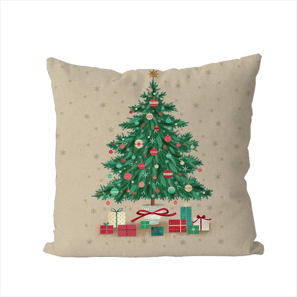 Christmas Tree Pillow Case For Car Sofa Decorative Home Double-sided Print Plush Square Throw Pillow Cushion Cover
