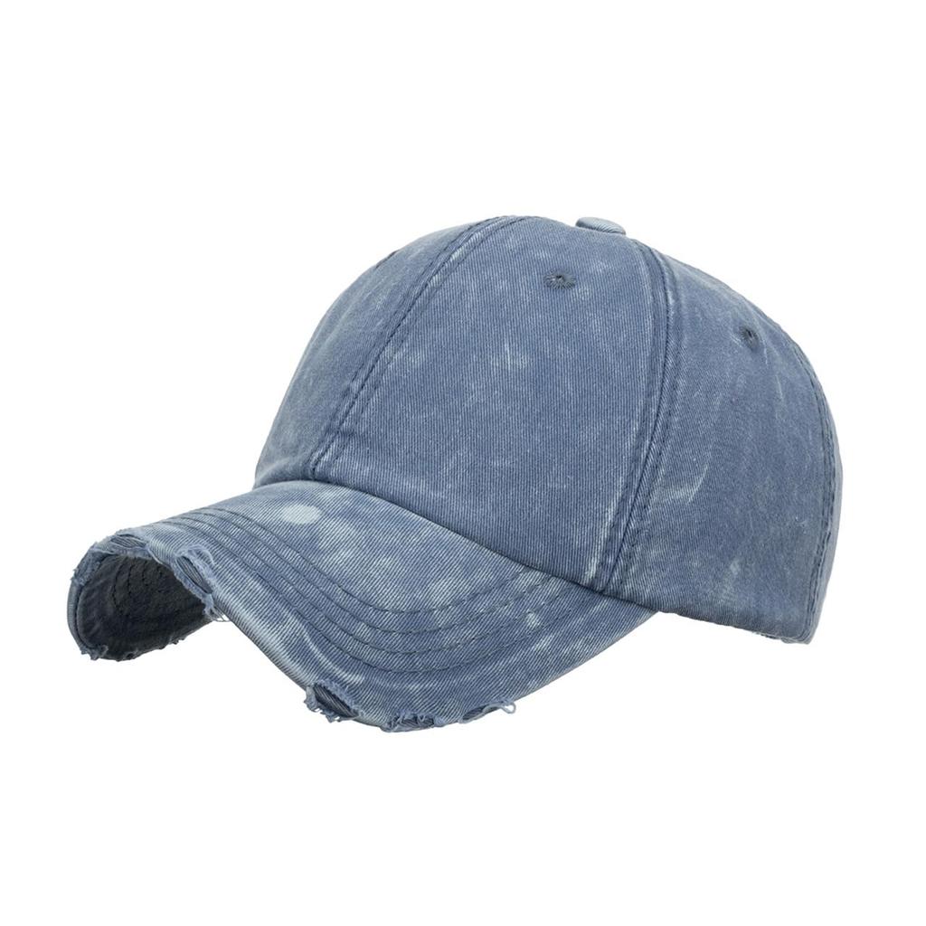 One Limitation Solid Color Distressed Single for Running and Outdoor and CP338 Cap, Color, Activities, Men's Women's, (Blue)