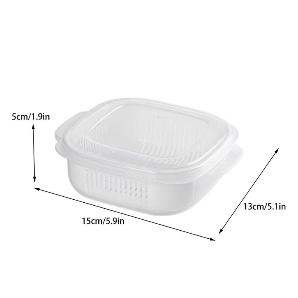 6Pcs Multipurpose Double Layer Food Storage Containers White Clear Rice Crisper BPA-Free Stackable Rices Freshing Box Meal Prep