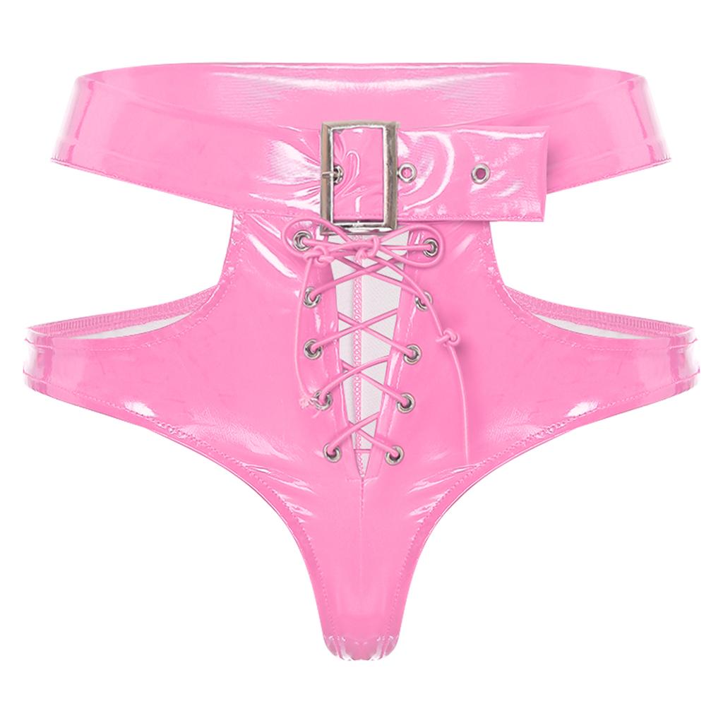 Ženy Dívky Teplé šortky Kožené kalhotky Výstřih Šněrovací šortky Dámské spodní prádlo Noční prádlo Spodní prádlo Rave Party Clubwear