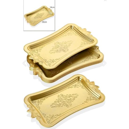 

6 Pieces Coffee Presentation Tray GOLD (plastic)butterfly