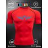 Men's Compression Shirt Quick Dry Neon Green Gym T-Shirt Blue Tribal Eyes Print Workout Sportswear