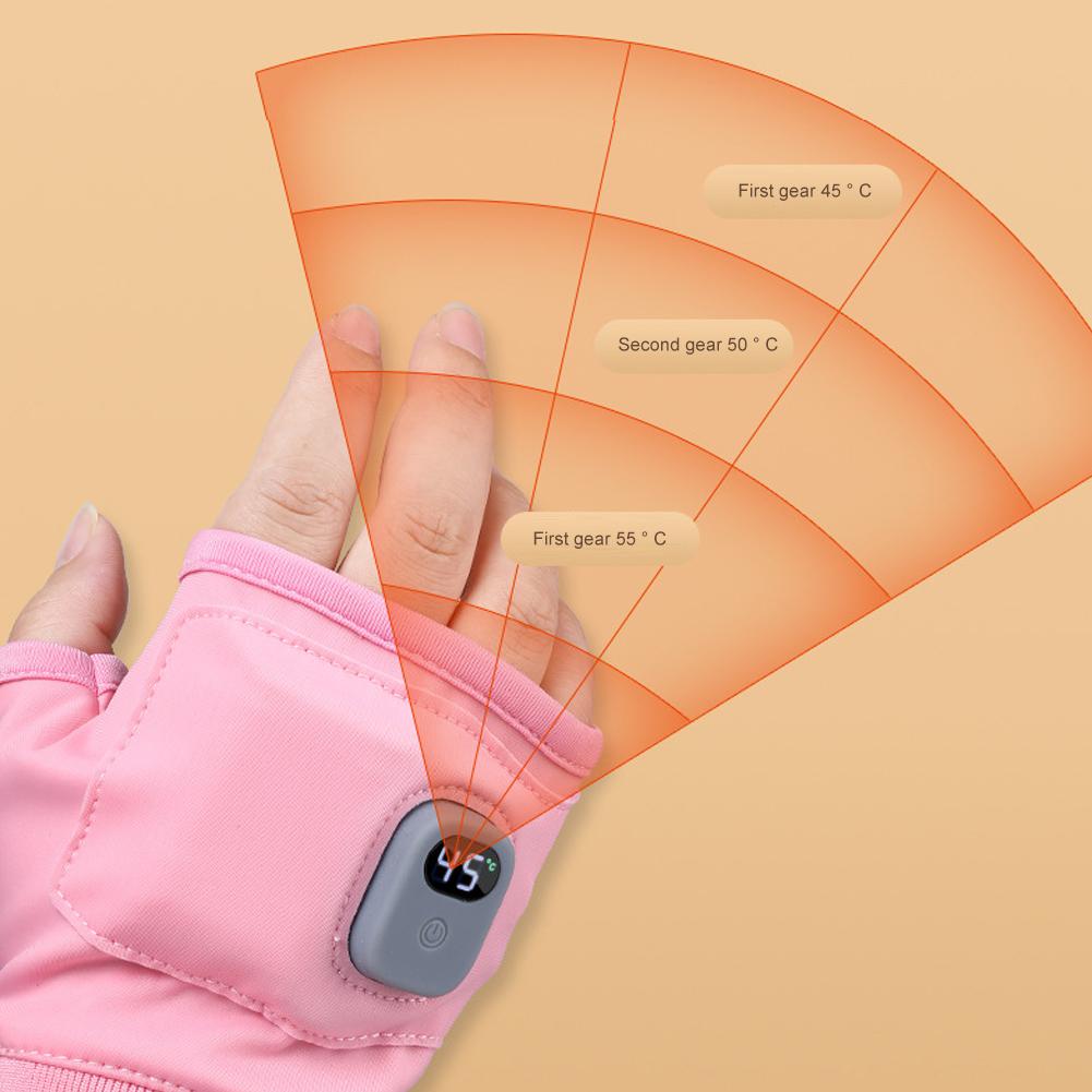 Rechargeable Electric Heated Gloves 360 Degree Heating Thermal Heated Gloves Windproof Touchscreen for Outdoor Hiking Cycling