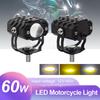 60W Motorcycle Spotlights Projector Lens 12V-60V Barra Led Lamp Super Bright Led Moto Explorers 4x4 Accessories