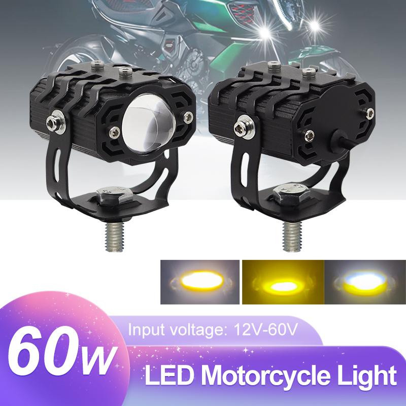 60W Motorcycle Spotlights Projector Lens 12V-60V Barra Led Lamp Super Bright Led Moto Explorers 4x4 Accessories