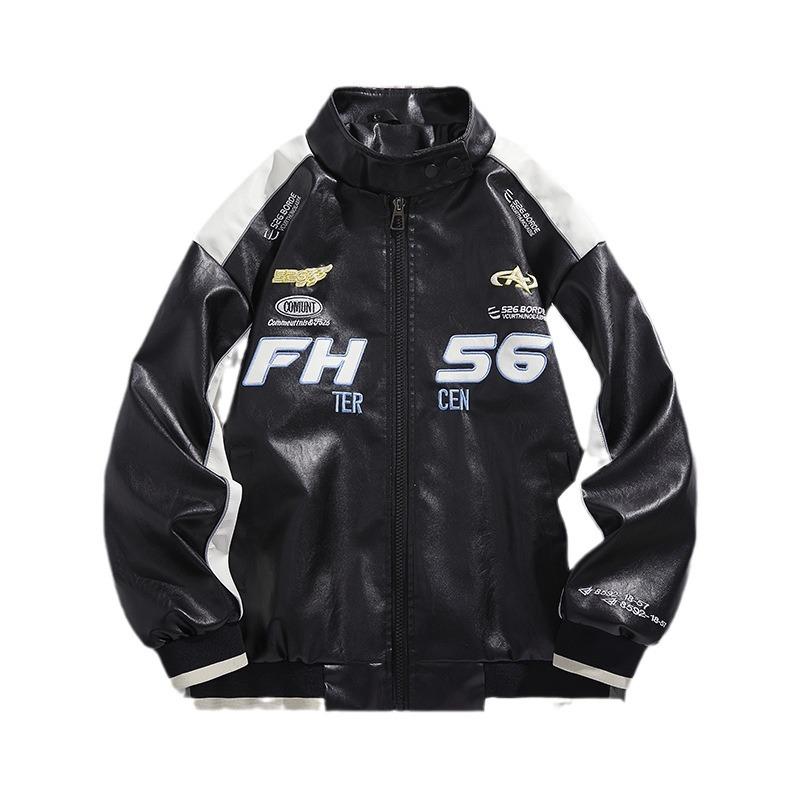 Veste en Cuir PU Américaine Homme Printemps et Automne Street Pilote Costume Locomotive Marque Tendance Haut Veste Beau Américain Ruffian Homme Tendance