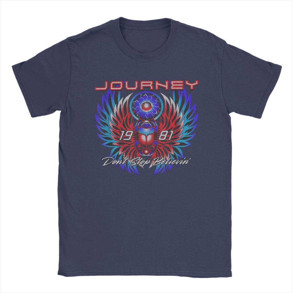 Journey Dont Stop Believin Scarab TShirt Summer  Pure Cotton T Shirts For Unisexs Harajuku DIY Tee Shirt Short Sleeve Funny Tees