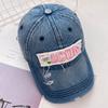 Denim Retro Washed Baseball Cap With Letter Embroidery Design For Use Outdoor