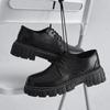 2025 Boys' Low Cut Black Leather Shoes Spring and Autumn New Style Youth and Leisure