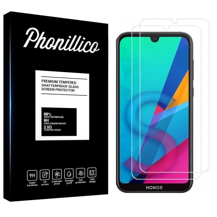 Verre Trempe pour Huawei HONOR 8S [Pack 2] Film Transparent Vitre Protection Ecran Phonillico®