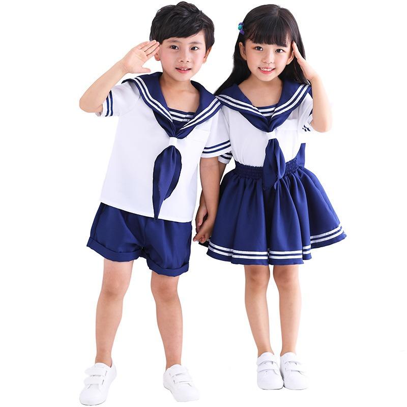 Children's school uniforms Navy collar sailor uniforms Photography Girls kindergarten sailor soldier performance uniforms
