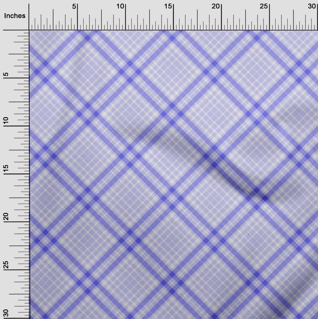 oneOone Cotton Flex Light Green Fabric Plaid Sewing Material Print Fabric By The Yard 40 Inch